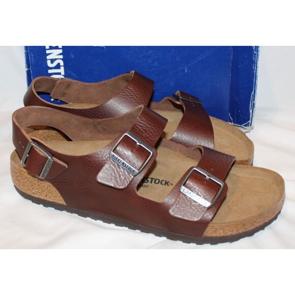 BIRKENSTOCK MEN'S MILANO BS VINTAGE WOOD ROAST EU 45 US 12 REGULAR NIB - Picture 4 of 8
